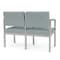 Lesro Lenox Steel 2 Seater with Center Arm, Ash (Blue) Seat, Ash Back, 43.5 W 24.5 L 32 H LS2103 - alternate 2